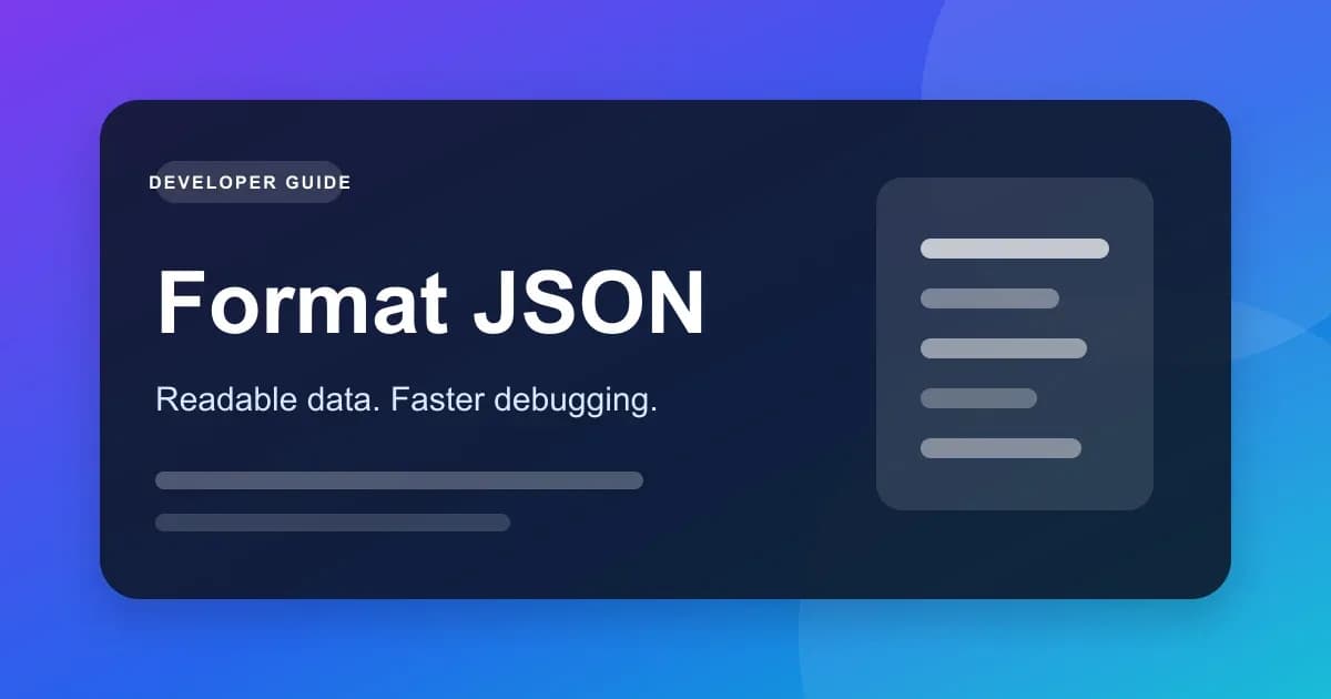 JSON formatter and validator tool showing a readable API response and error checking workflow